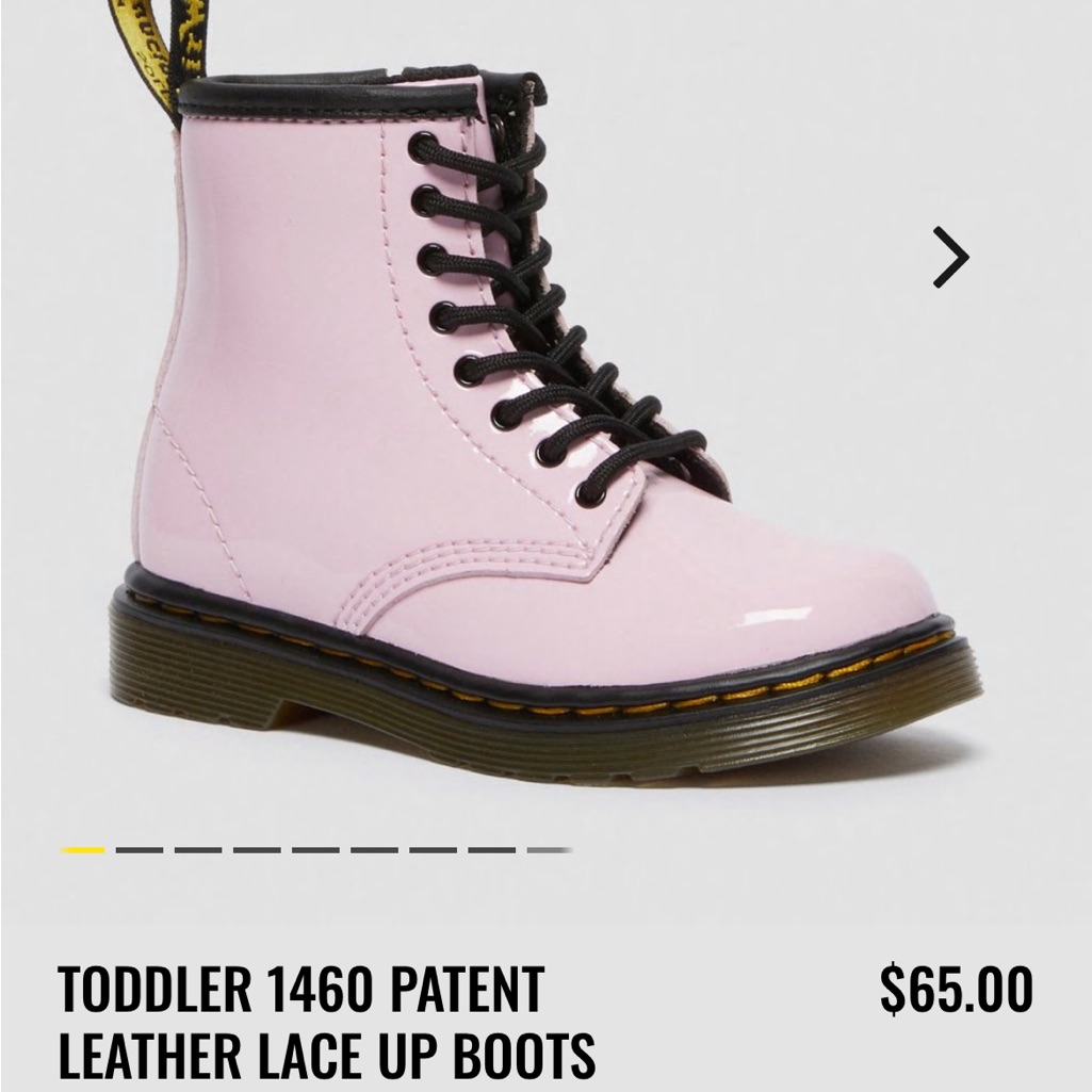 Dr. Martens Pale Pink Toddler Boots Size 9 Patent Leather